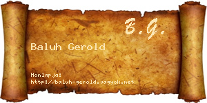 Baluh Gerold névjegykártya